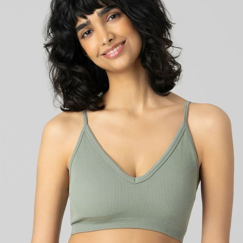 No Boundaries Ribbed Bralette - Wild Sage Green
